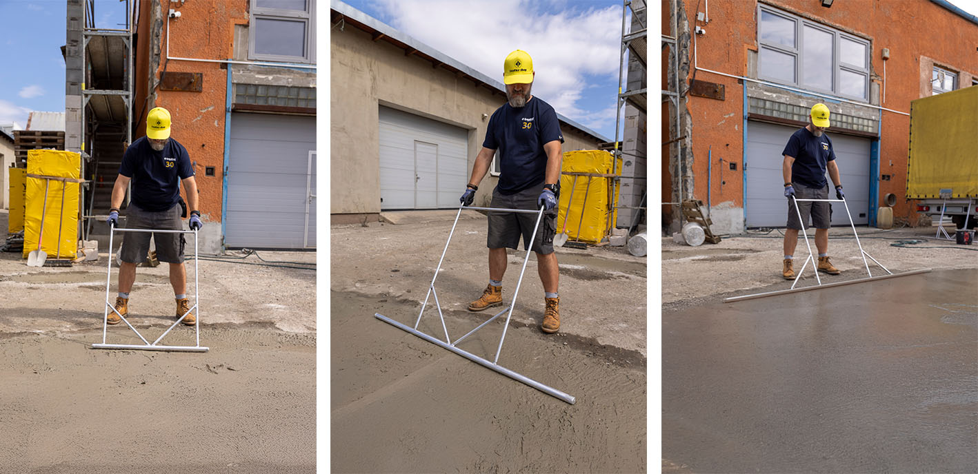 Natřásací tyče při práci